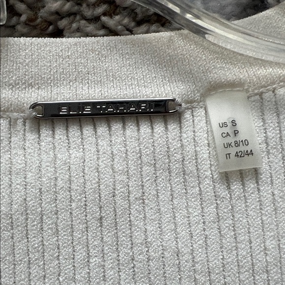 Like New! Elie Tahari Open Front Ribbed Cardigan Sleeveless in Size S - Picture 8 of 11